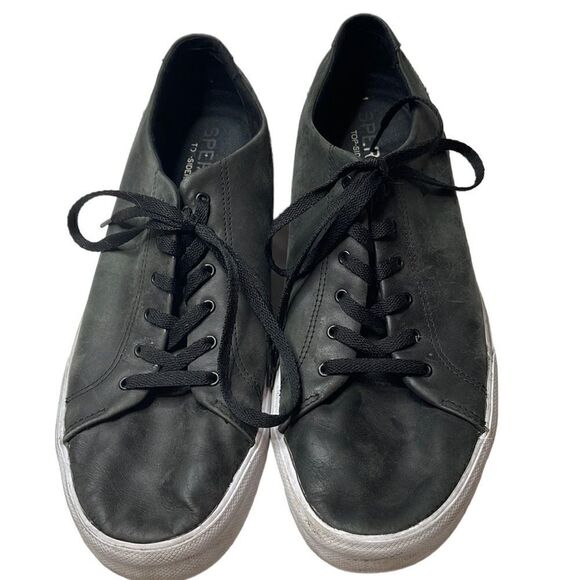 Sperry Top-Sider Striper LTT Grey Leather Lace Up Sneakers. Size 12 - Picture 1 of 8